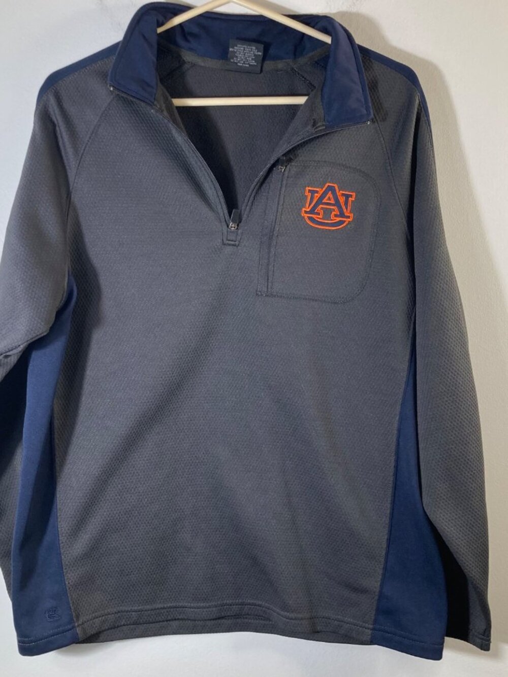 Mens Colosseum‎ Auburn 1/4 Zip Pullover Jacket Gray Blue M Polyester